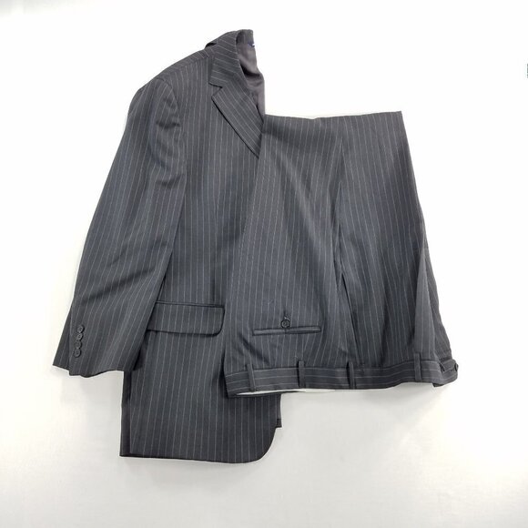 Coppley Suit Gray Pinstripe 2-Pc 44R 38x30.5 Bill Paul Pure Wool Blazer Jacket - Picture 8 of 8